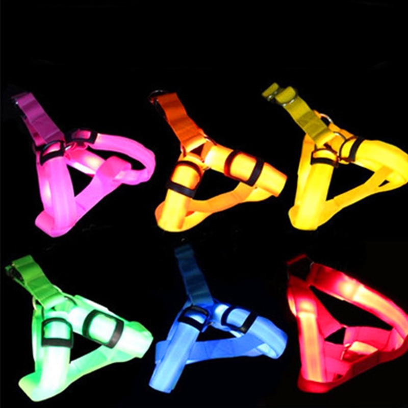 Nylon Pet Safety LED Harness Dog Product Flashing Light Harness Dog Harness Leash Rope Belt