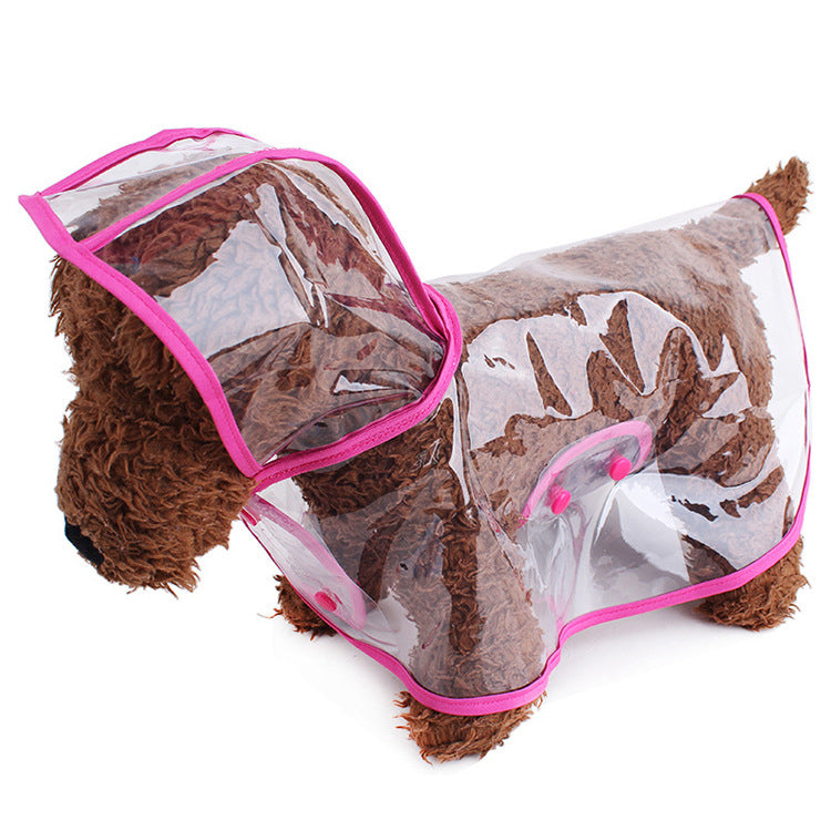 Pet Supplies Dog Raincoat Teddy Small And Medium-Sized Dogs New Transparent Plastic Fashion Poncho Pet Raincoat