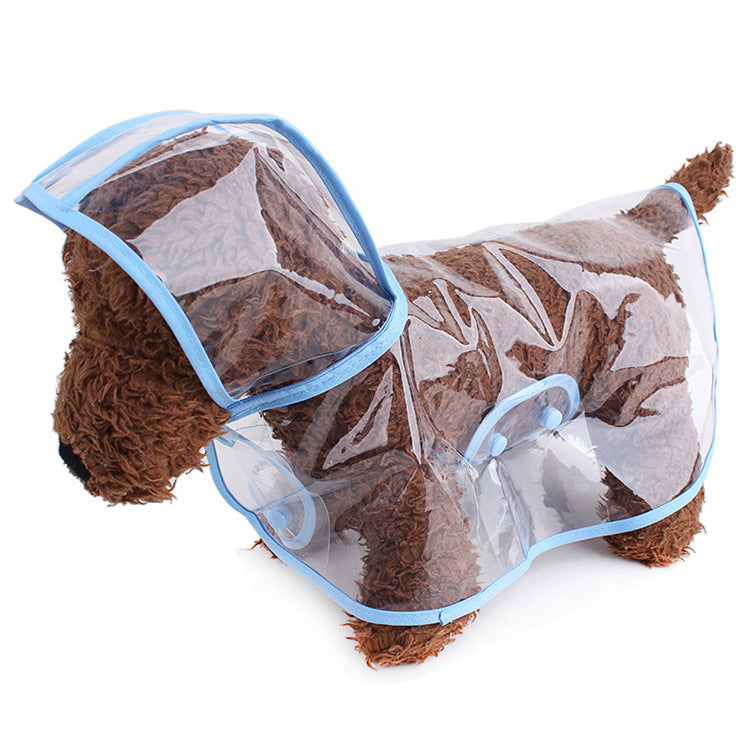 Pet Supplies Dog Raincoat Teddy Small And Medium-Sized Dogs New Transparent Plastic Fashion Poncho Pet Raincoat