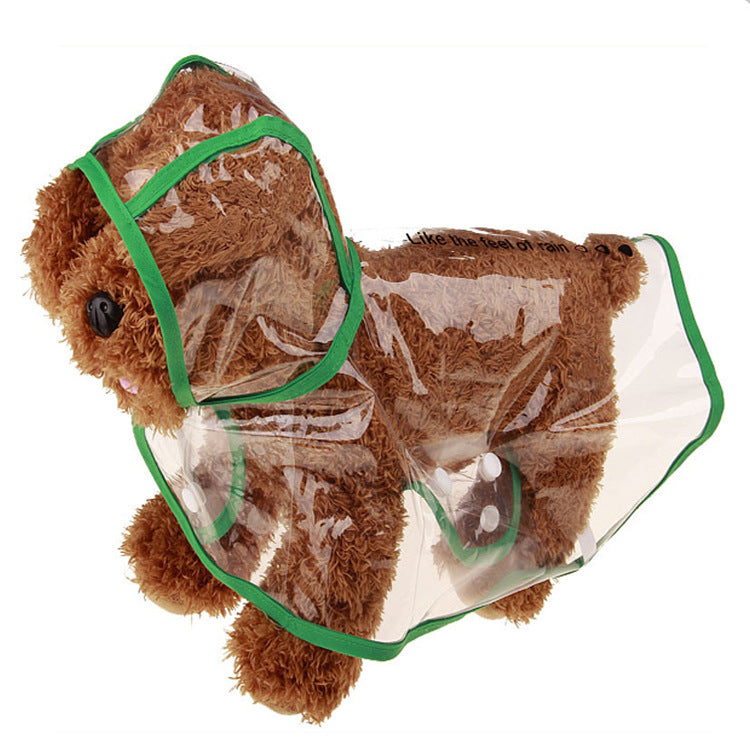 Pet Supplies Dog Raincoat Teddy Small And Medium-Sized Dogs New Transparent Plastic Fashion Poncho Pet Raincoat