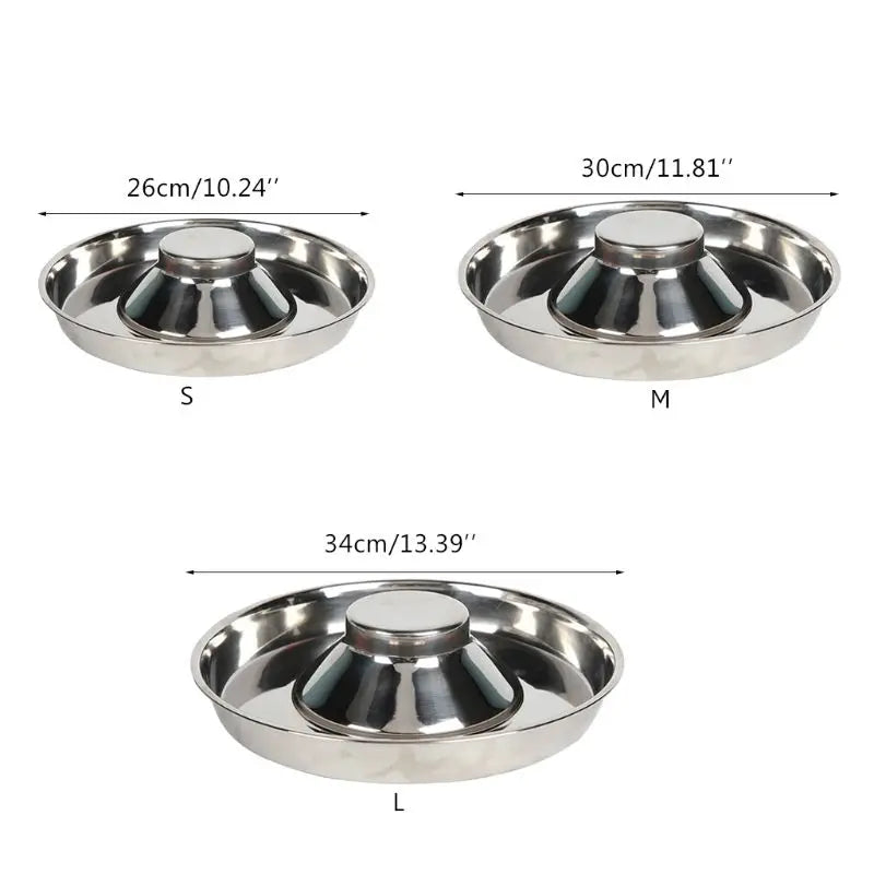 Pet Stainless Steel Dog Bowl Puppy Litter Food Feeding Dish Weaning Silver Stainless Feeder Water Bowl Pets Feeder Bowl